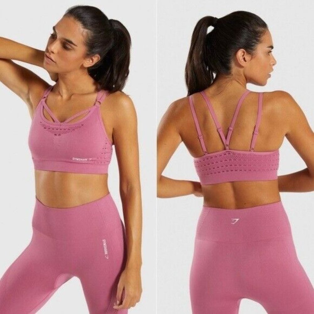Gymshark Energy Seamless Sports Bra Dusty Pink - Size L